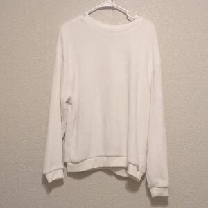 Cold Crush white fuzzy long sleeve pullover sweatshirt